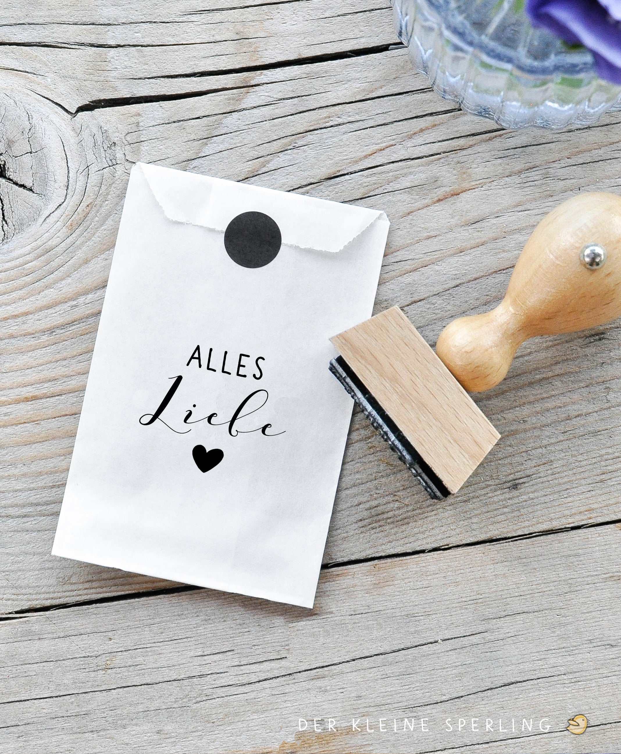 Alles Liebe Stempel, Stempel Hochzeit, Stempel Geburtstag, Alles Liebe mit Herz, Stempel