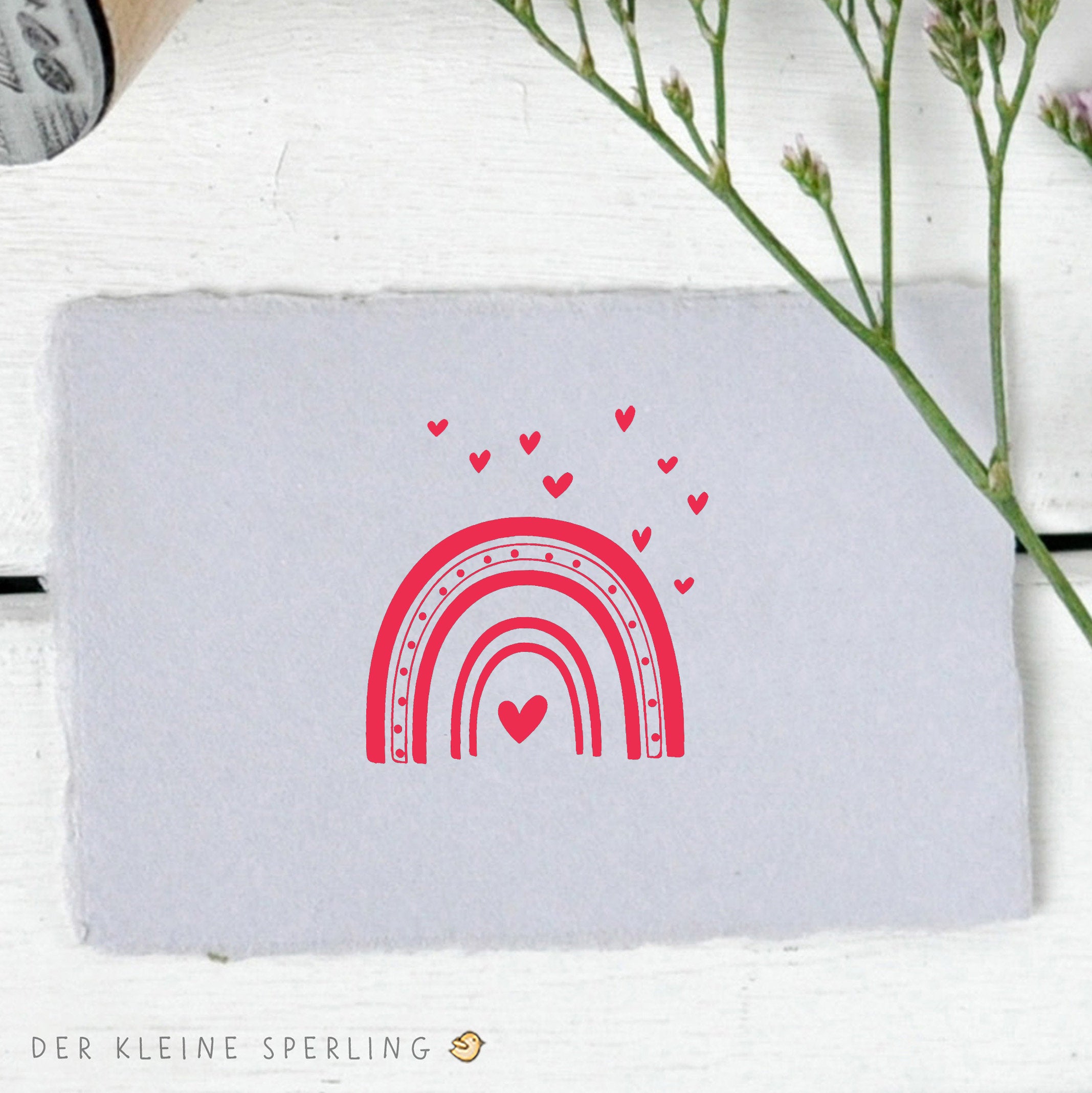 Stempel REGENBOGEN mit Herzen