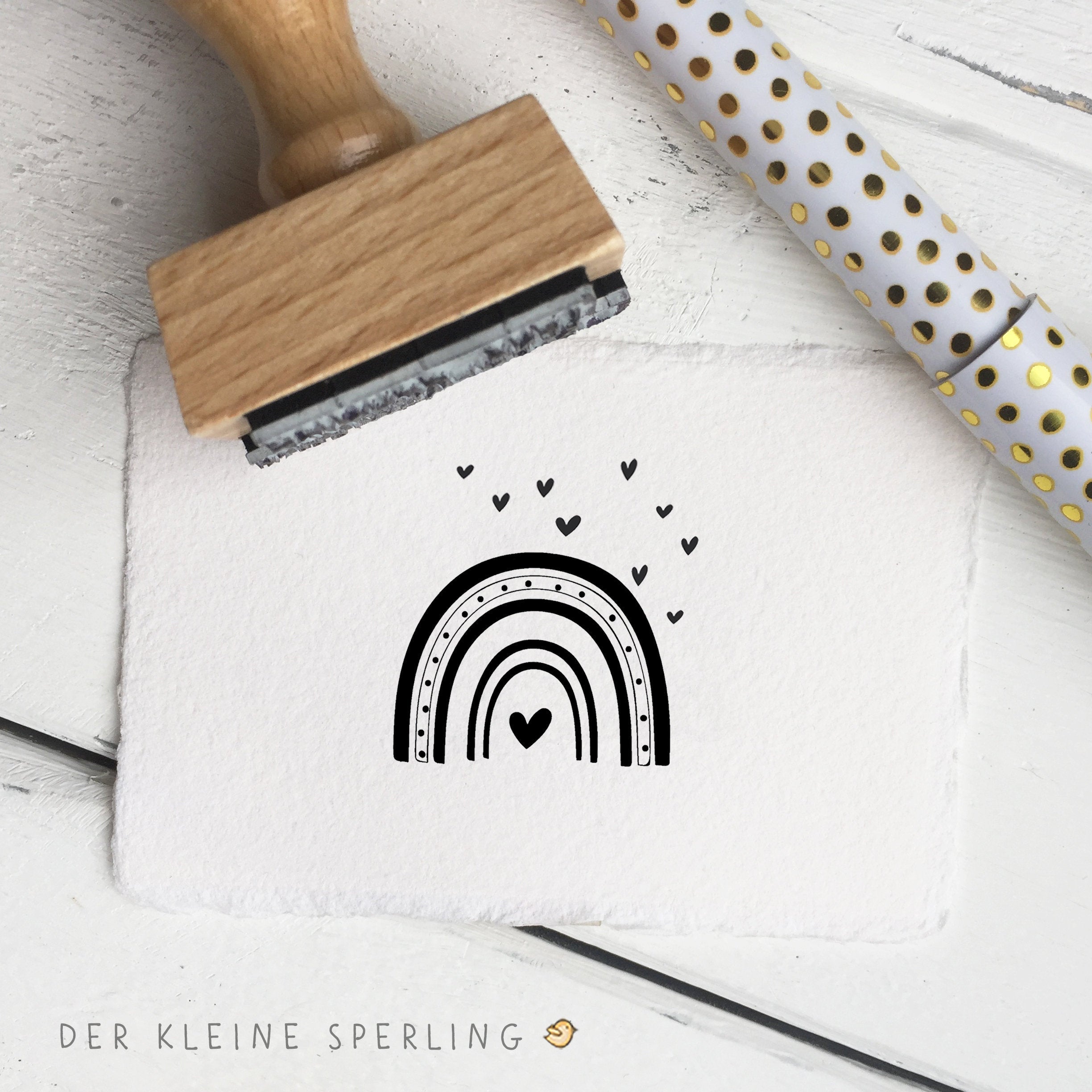 Stempel REGENBOGEN mit Herzen