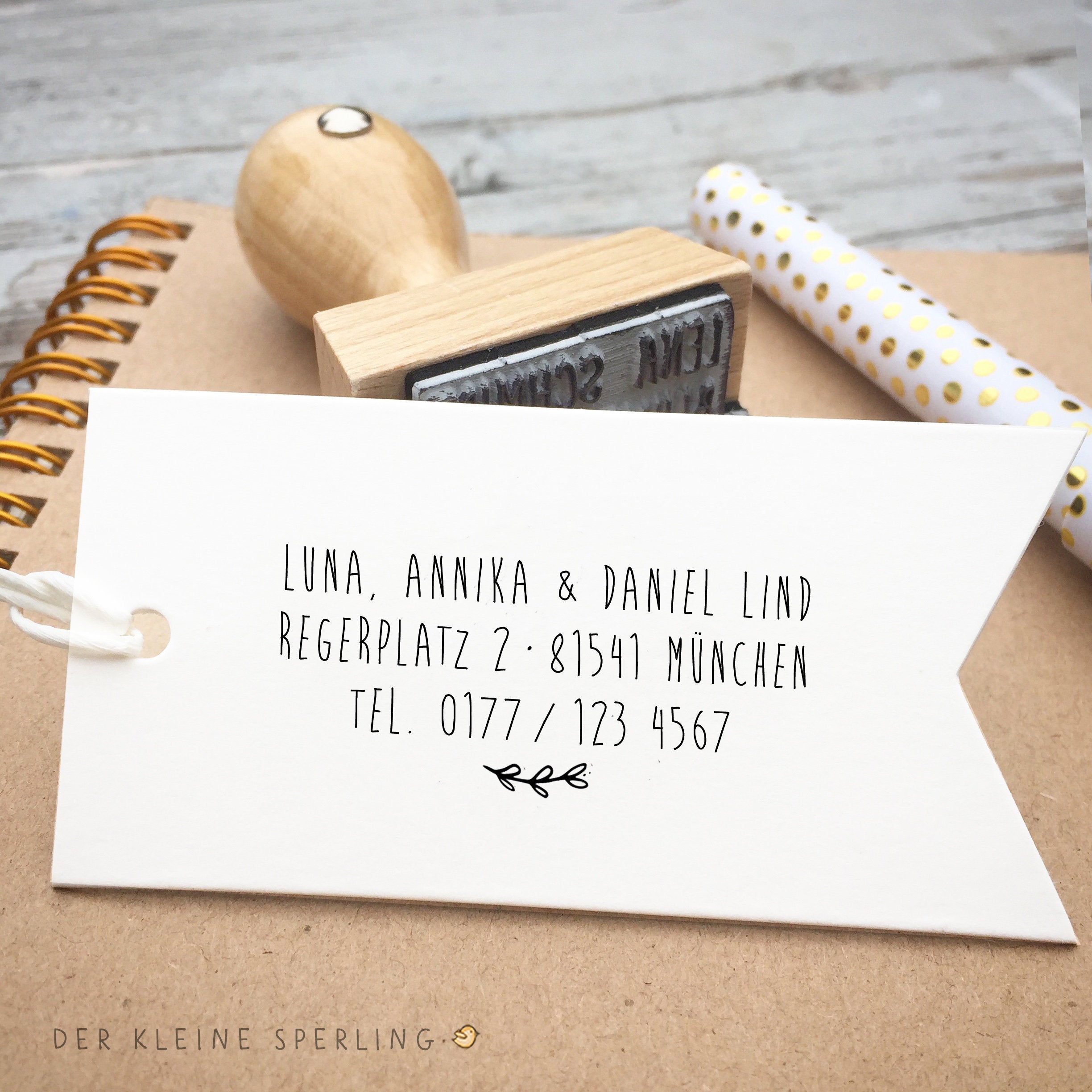 STEMPEL Adresse Blätterranke | Stempel personalisiert | Adressstempel | Namensstempel | Stempel Hochzeit | Stempel Schulanfang