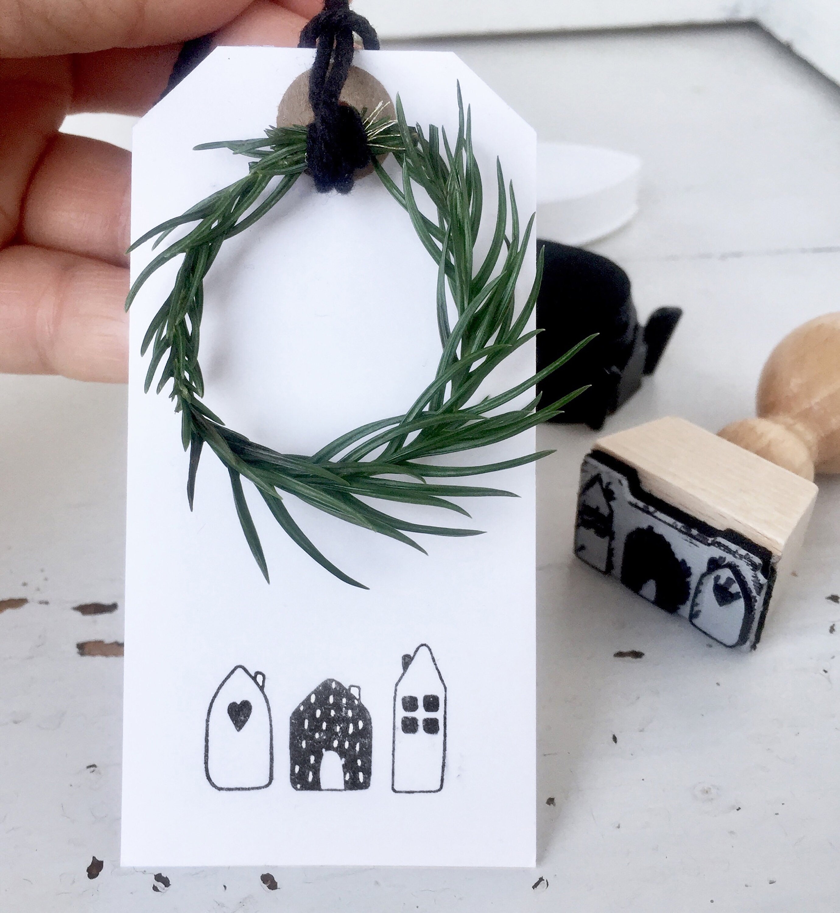 Stempel Weihnachten, Stempel Häuschen Motivstempel, Weihnachtsstempel, Stempel für Weihnachten, Scandi