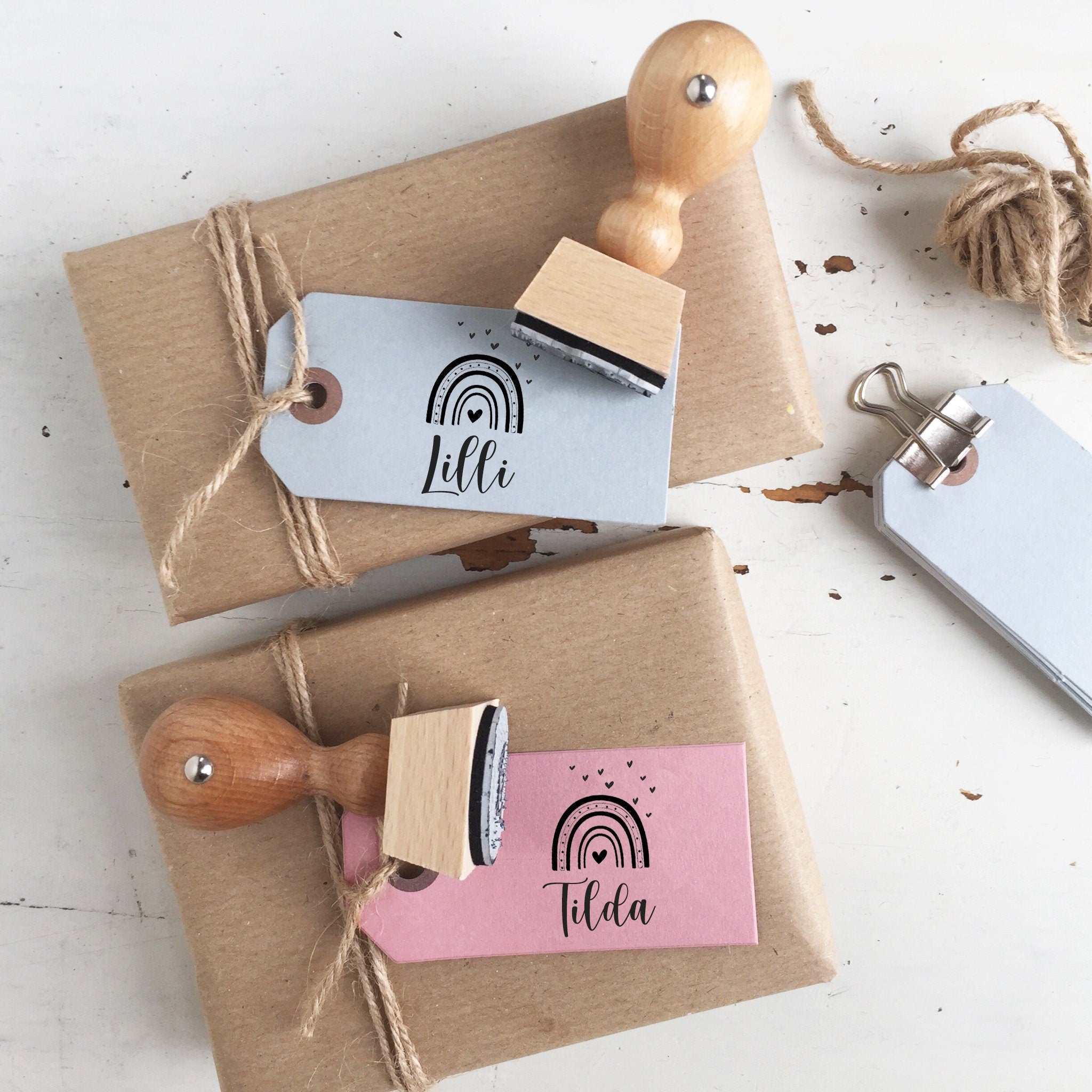 Stempel Kind Regenbogen, Stempel personalisiert, Schulanfang, Schultüte, Einschulung, Geburtstag