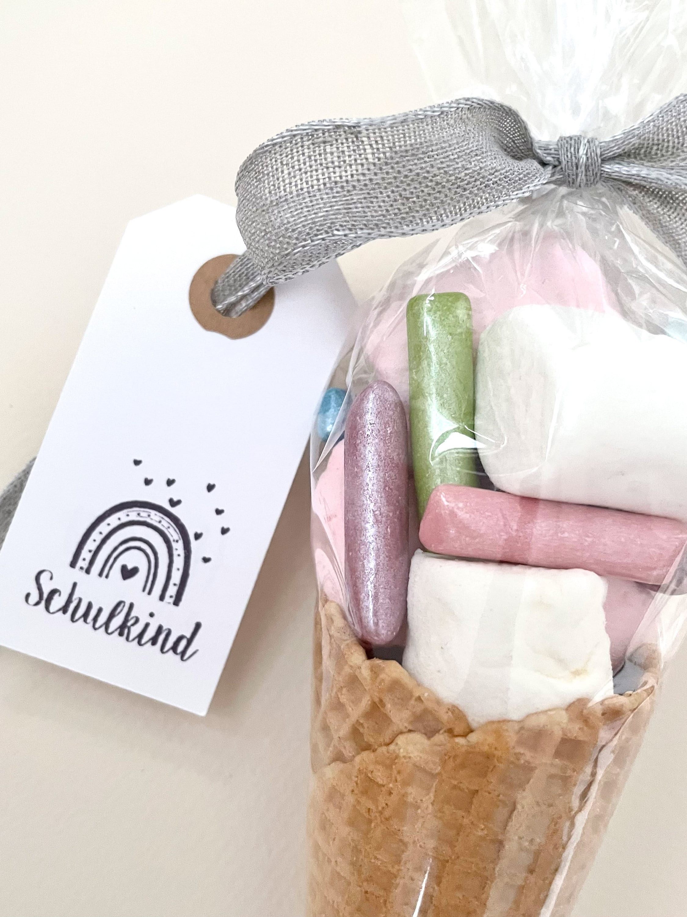 Stempel SCHULKIND Regenbogen, Schultüte, Stempel Schulanfang