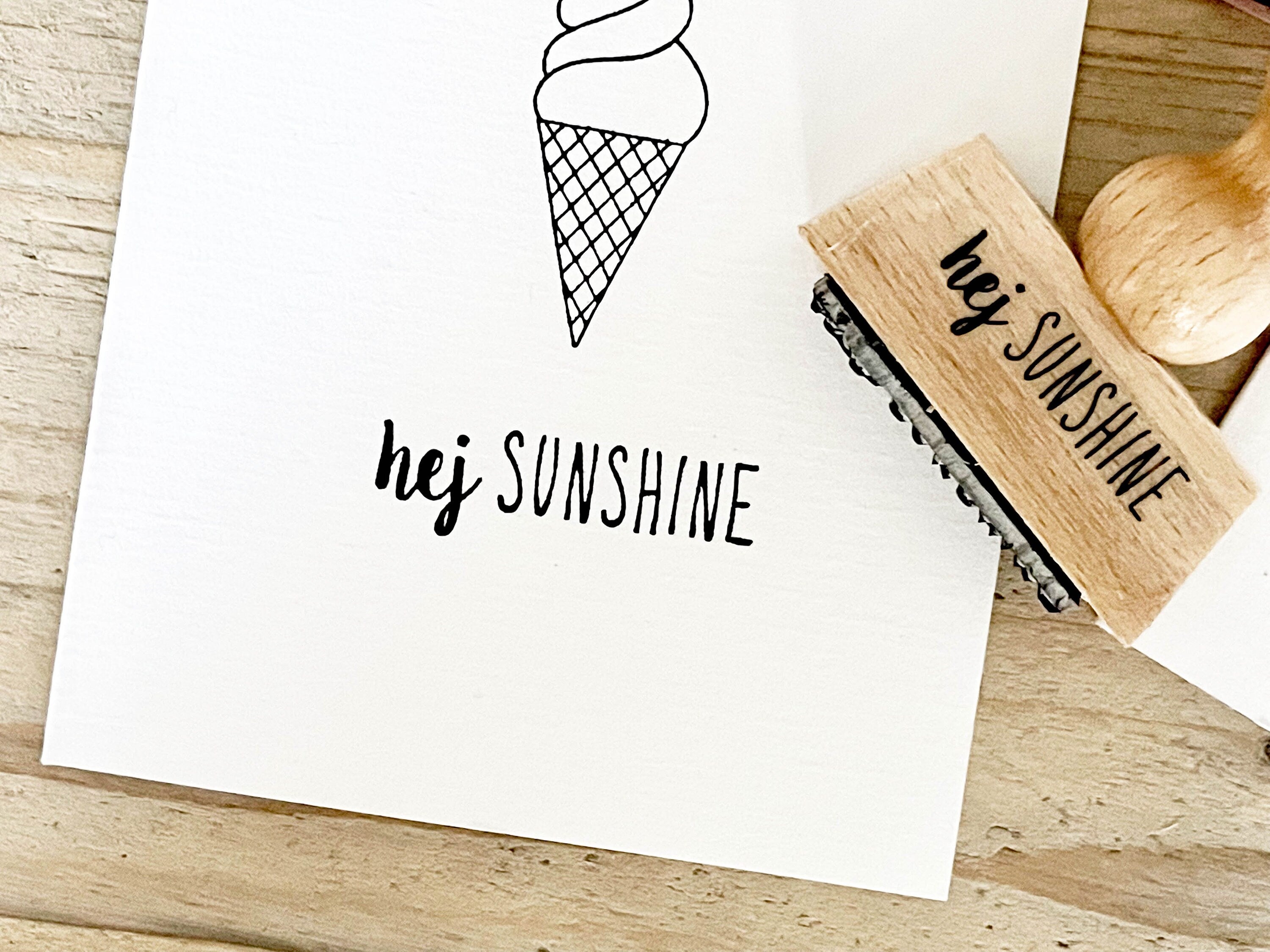STEMPEL hej Sunshine, Stempel Geschenk, Stempel Geburtstag