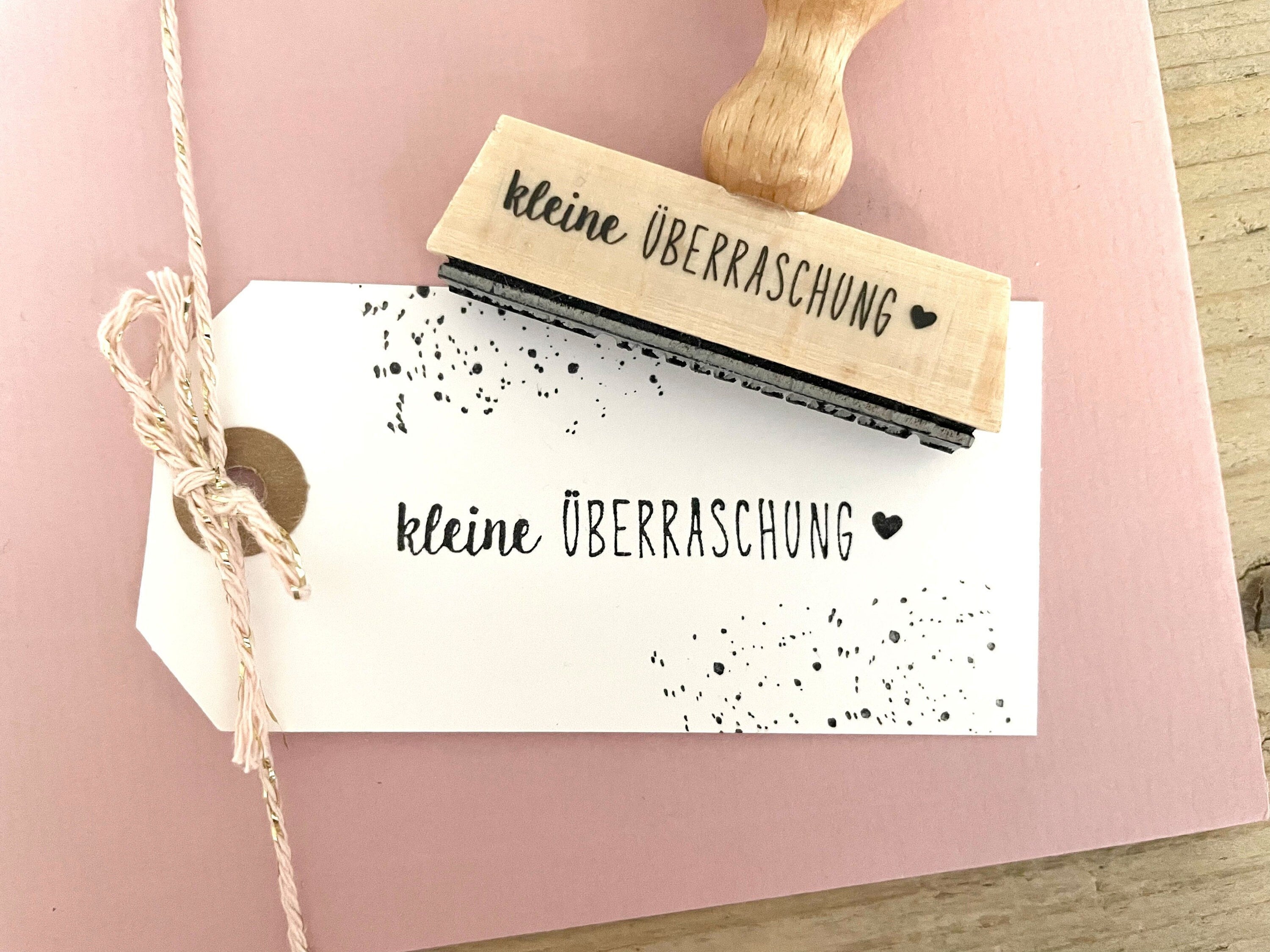 Stempel "kleine Überraschung" mit Herz, Stempel Geschenk