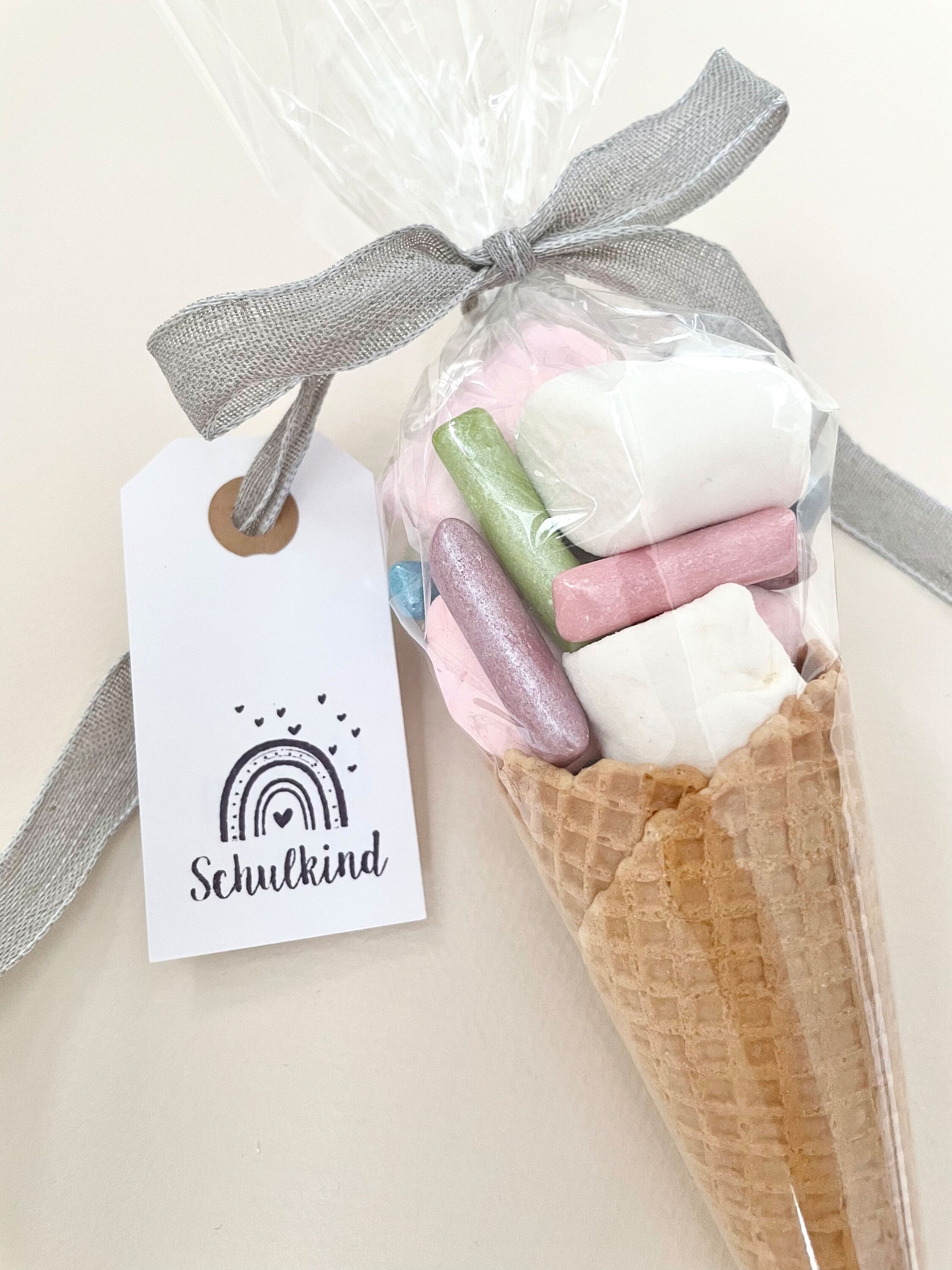 Stempel SCHULKIND Regenbogen, Schultüte, Stempel Schulanfang