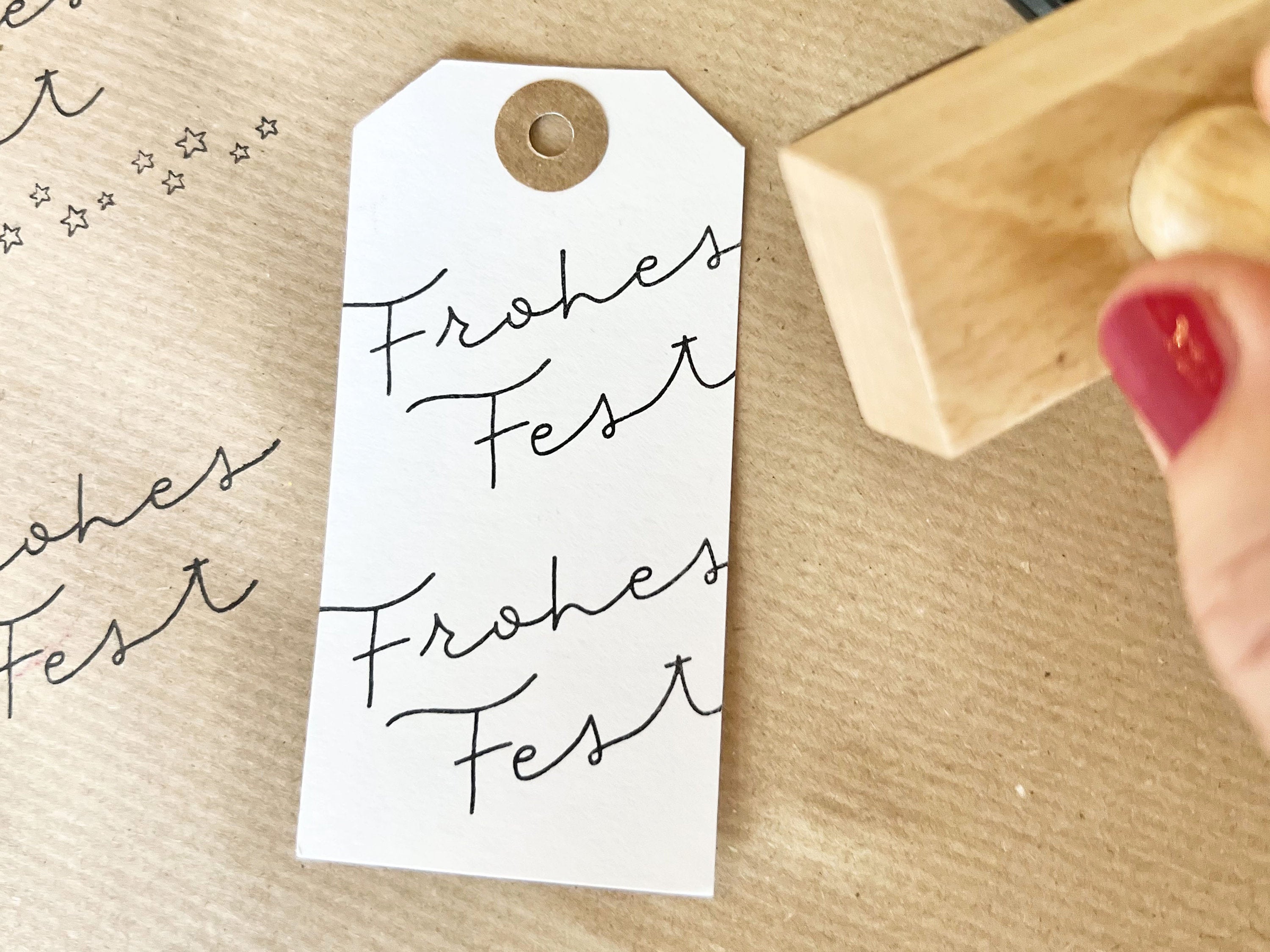 Stempel Weihnachten, Frohes Fest, Weihnachtsstempel, Advent, Weihnachtskarte