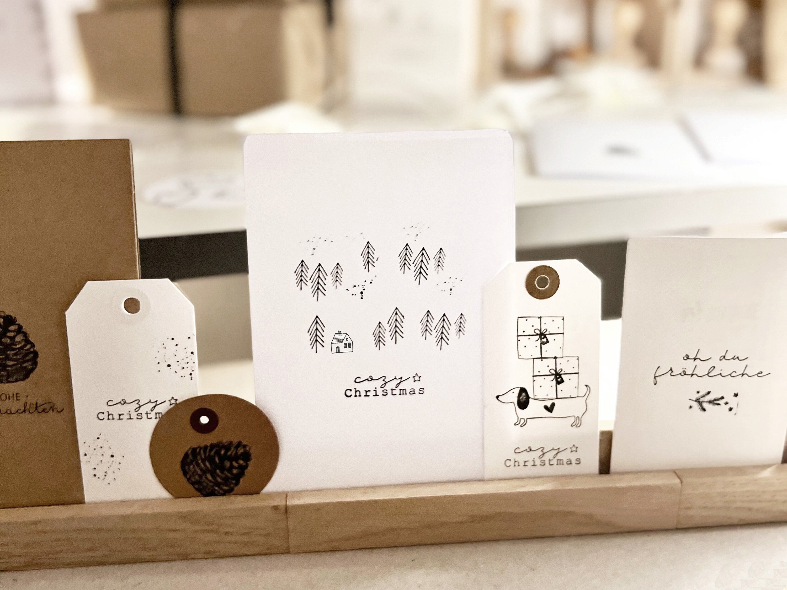 Stempel Weihnachten | Stempel Häuschen & Tannenbäume | Weihnachtsstempel | Adventskalender