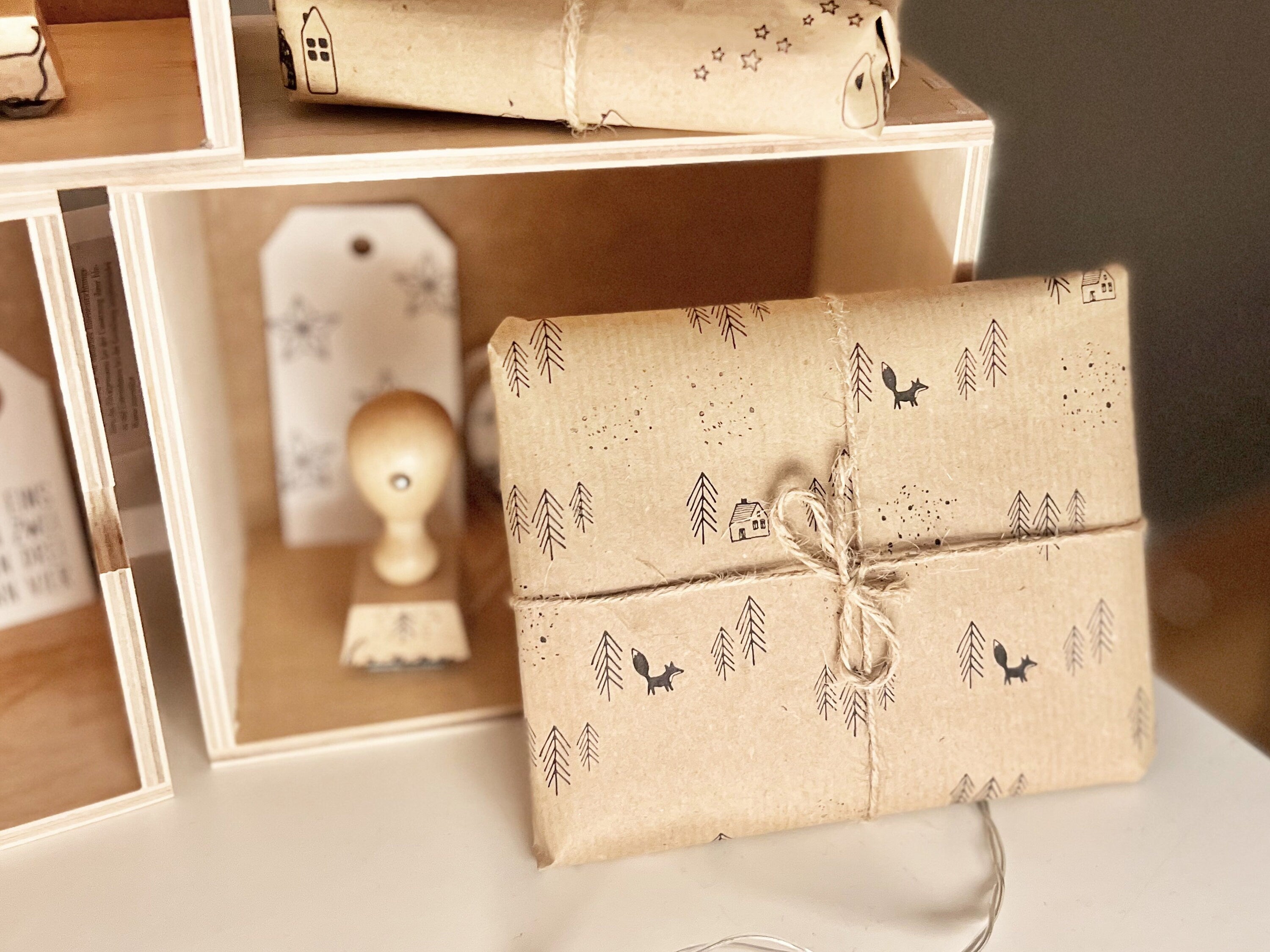 Stempel Weihnachten | Stempel Häuschen & Tannenbäume | Weihnachtsstempel | Adventskalender