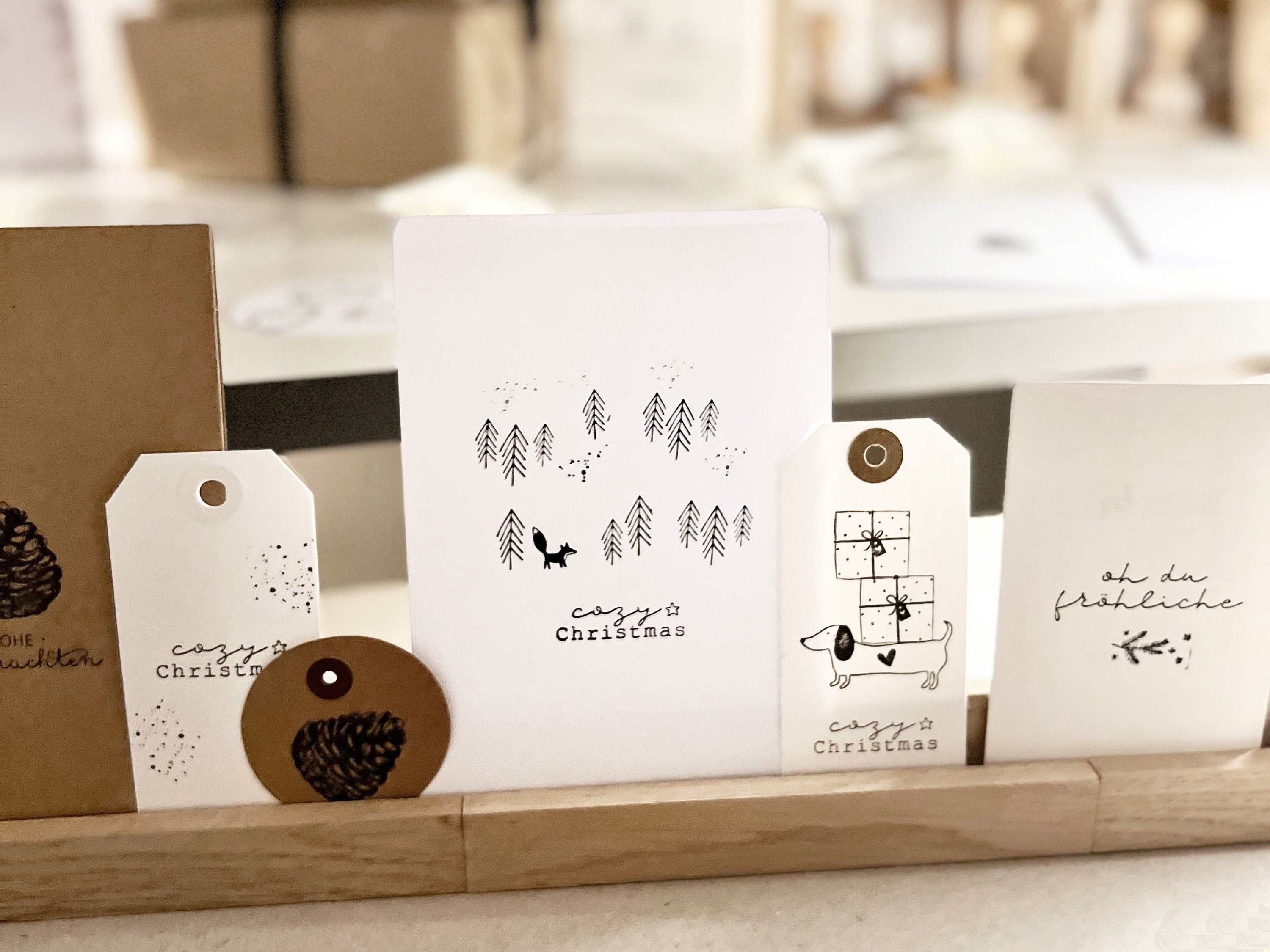 Stempel Weihnachten | Stempel Fuchs & Tannenbäume | Weihnachtsstempel | Adventskalender