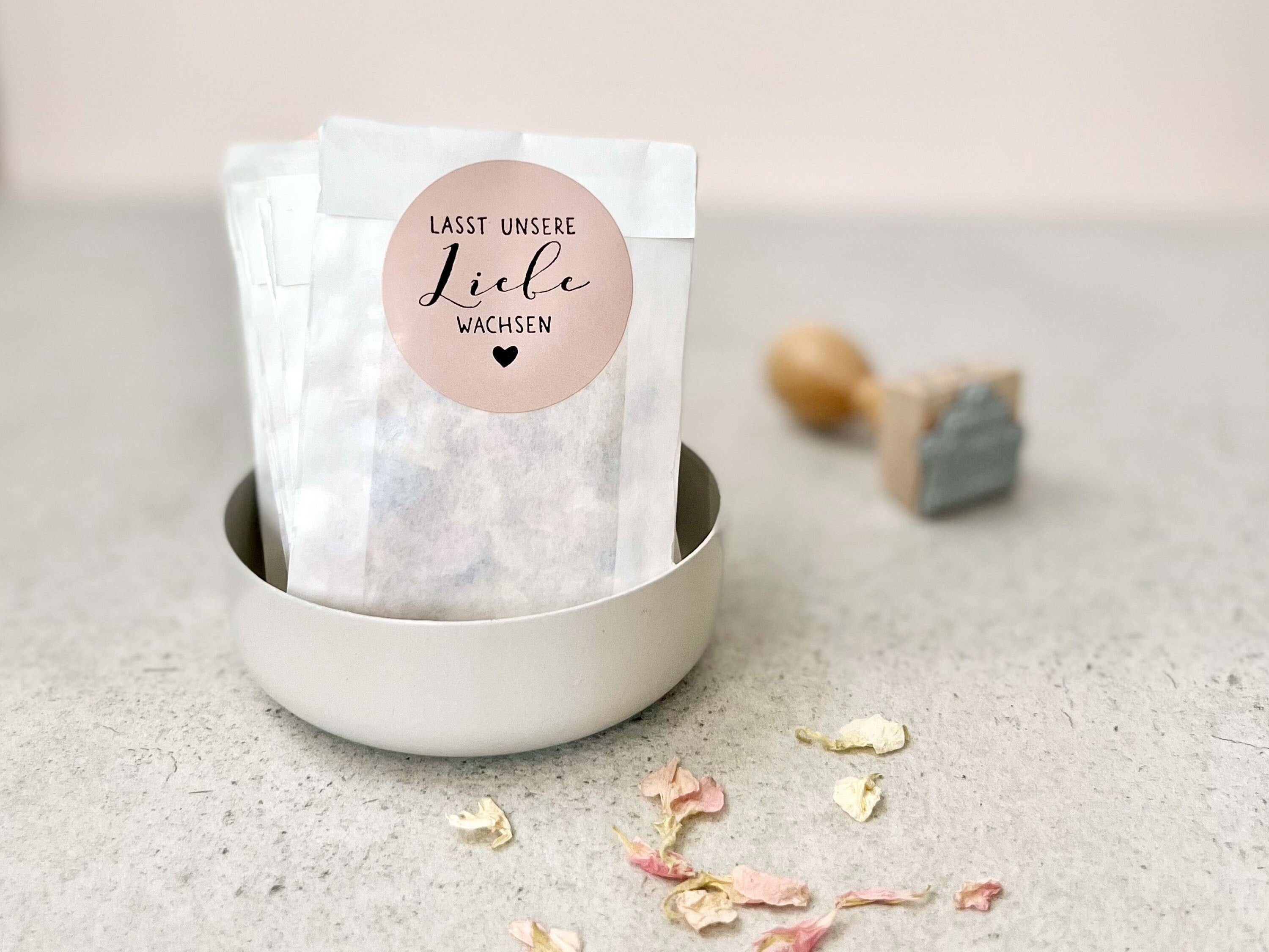 STEMPEL HOCHZEIT, Lasst unsere Liebe wachsen, mit Herz Motiv