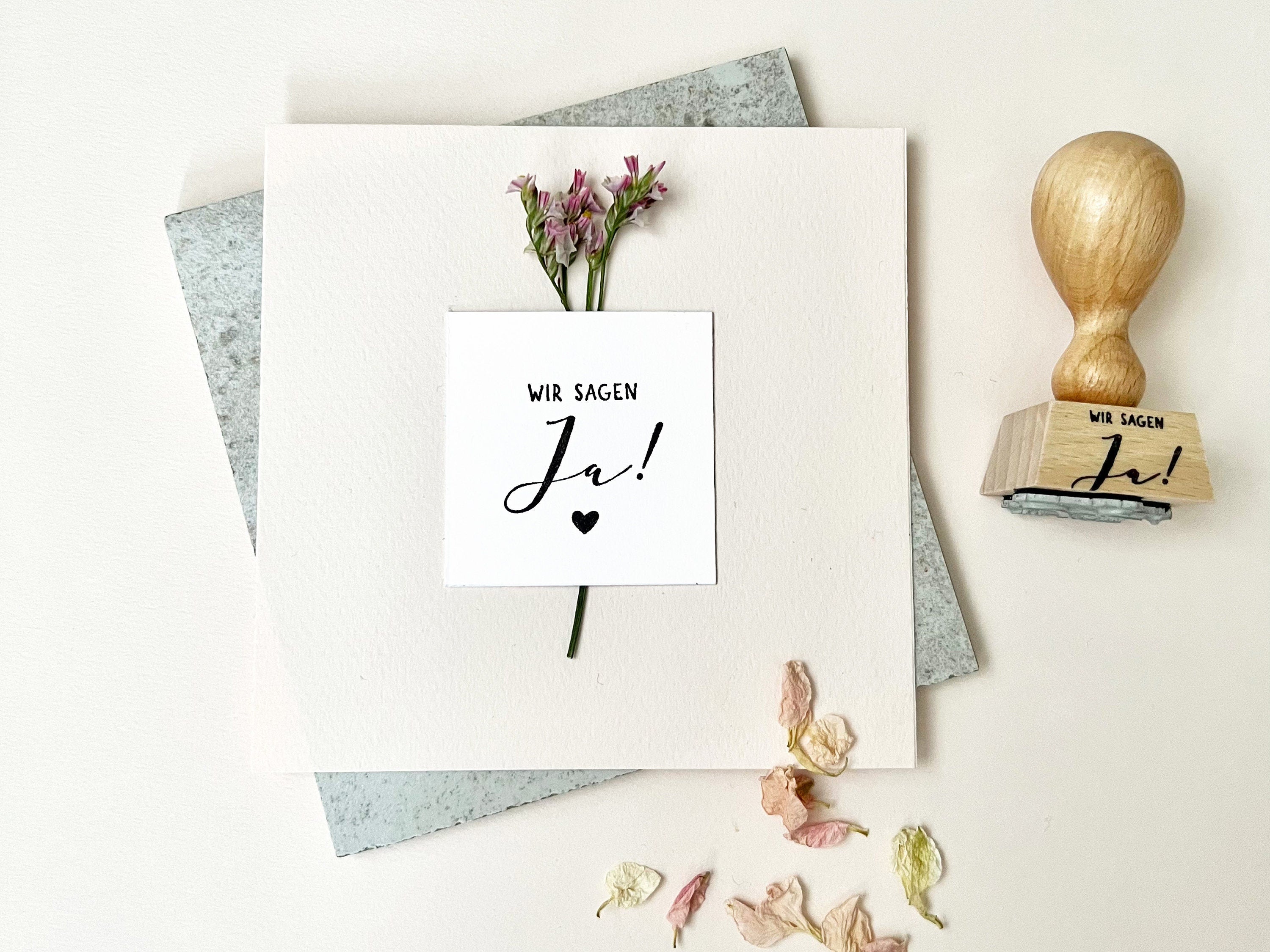 Stempel HOCHZEIT, Wir sagen ja!, Hochzeitsstempel, Stempel Hochzeitseinladung, Stempel Hochzeitspost, Stempel mit Herz