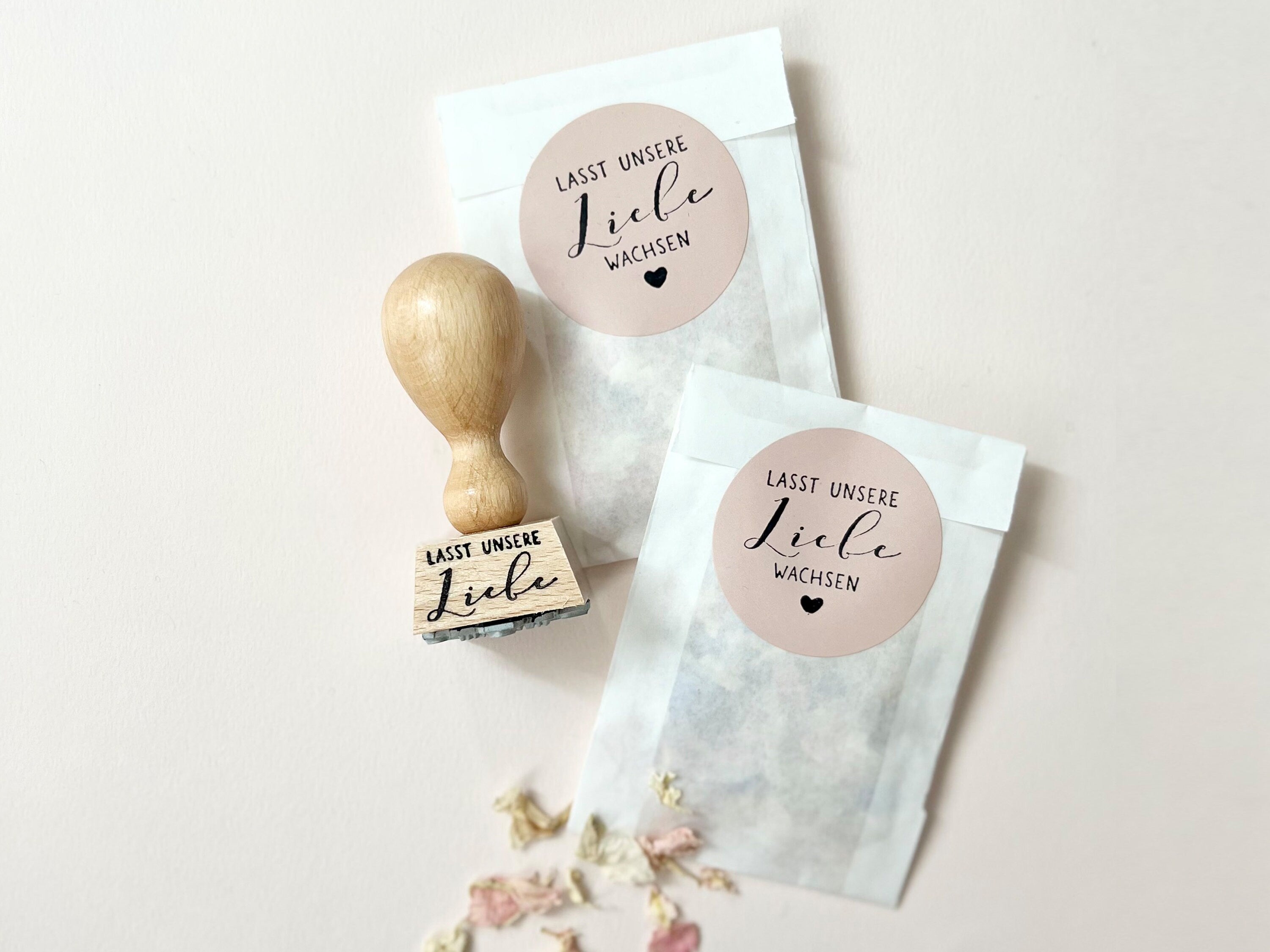 STEMPEL HOCHZEIT, Lasst unsere Liebe wachsen, mit Herz Motiv