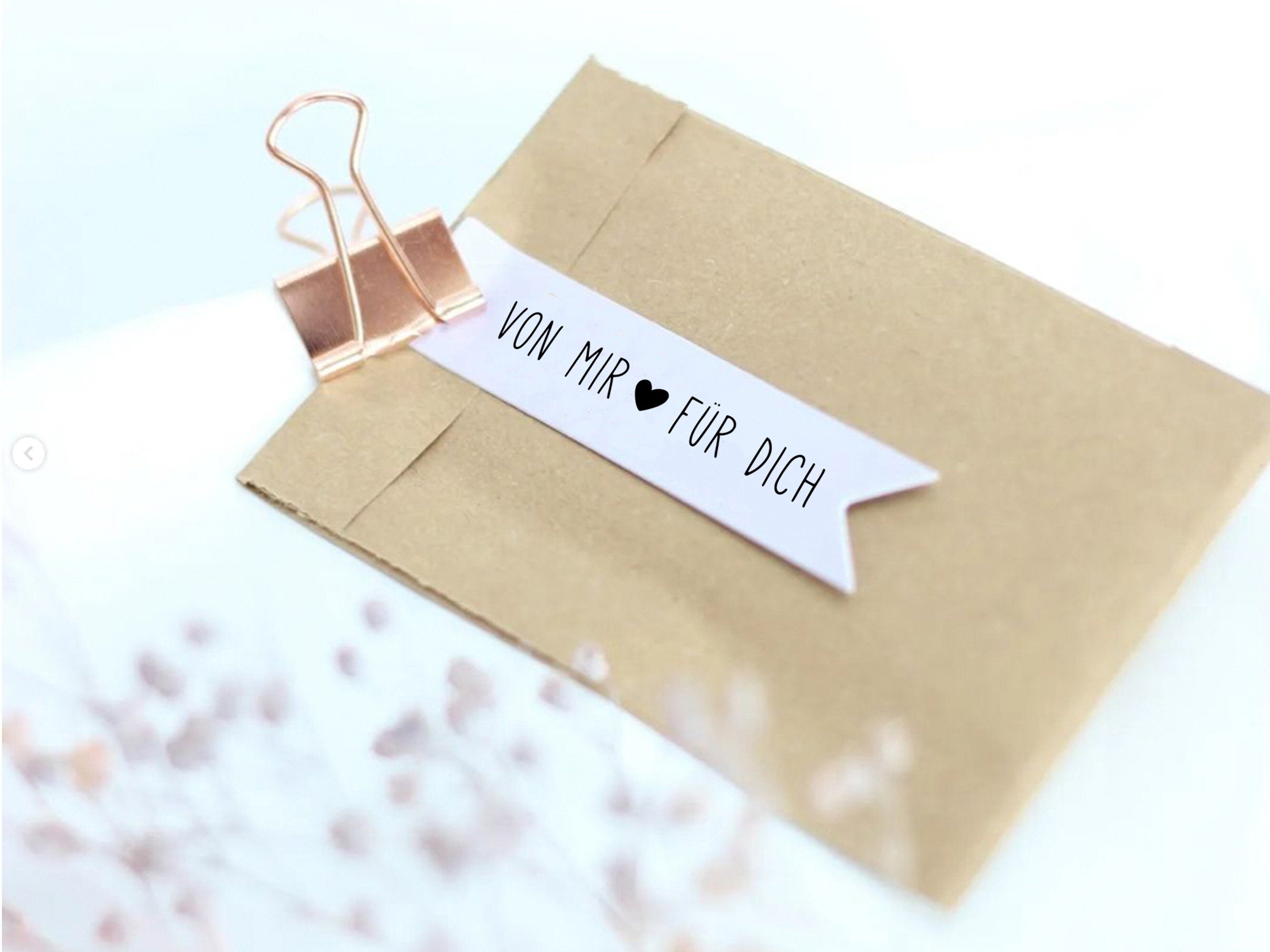 Stempel "von mir für dich" mit Herz, Stempel Geschenk