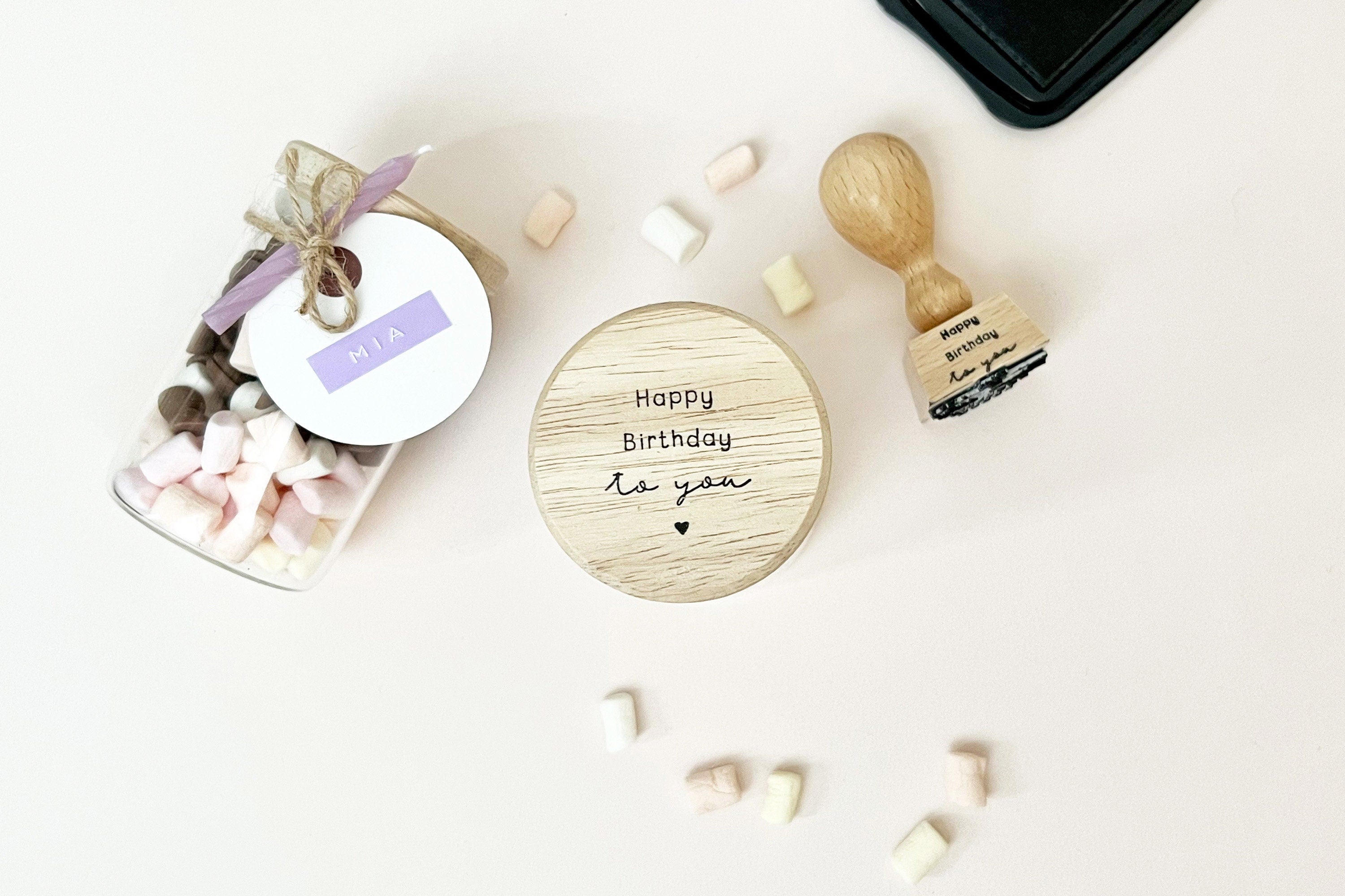 STEMPEL Happy Birthday to you, mit Herz, Stempel Geburtstag