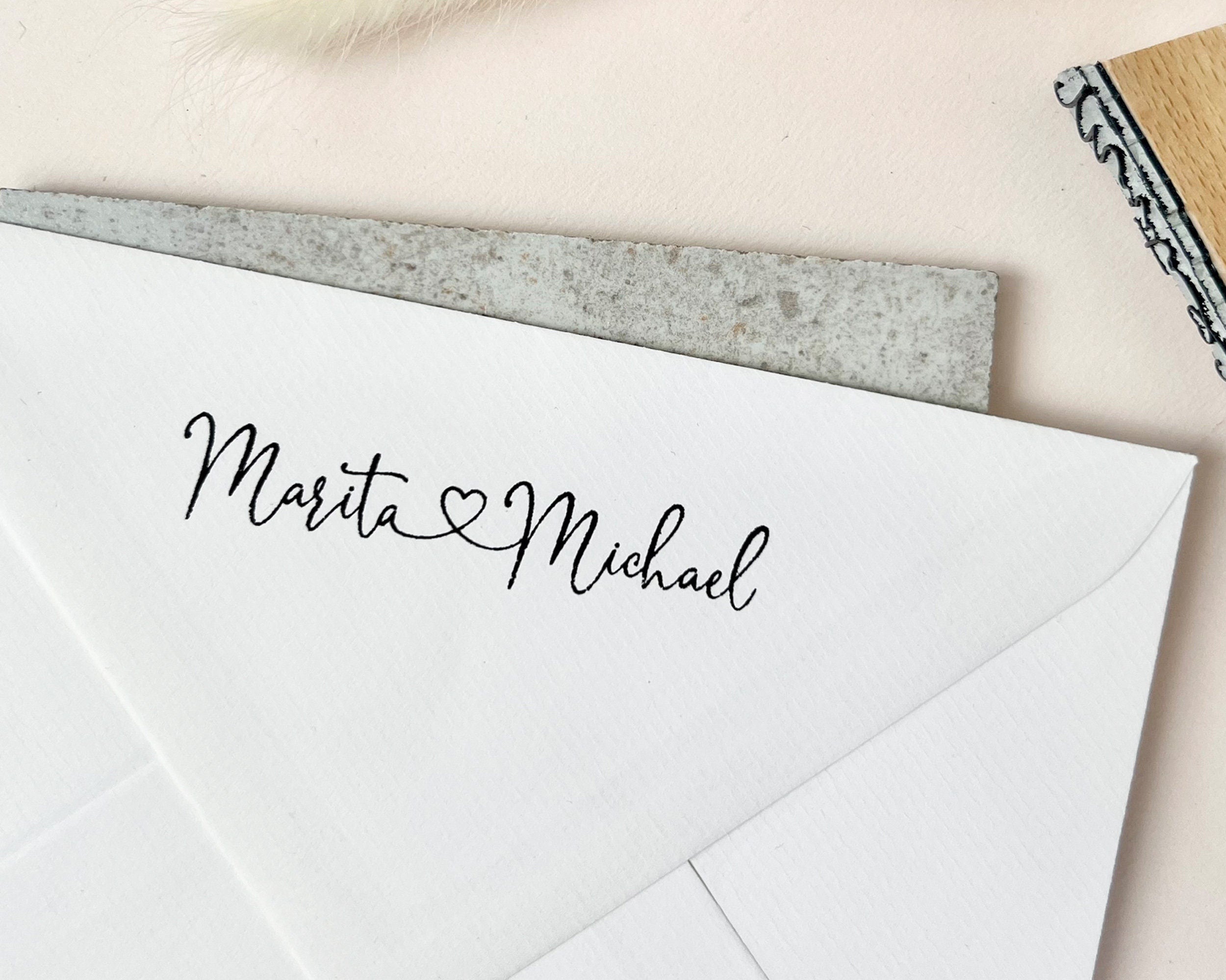 Stempel HOCHZEIT Name, Herz verbunden, Hochzeitseinladung, Hochzeitsstempel, Stempel Hochzeit, personalisiert, Hochzeit Stempel