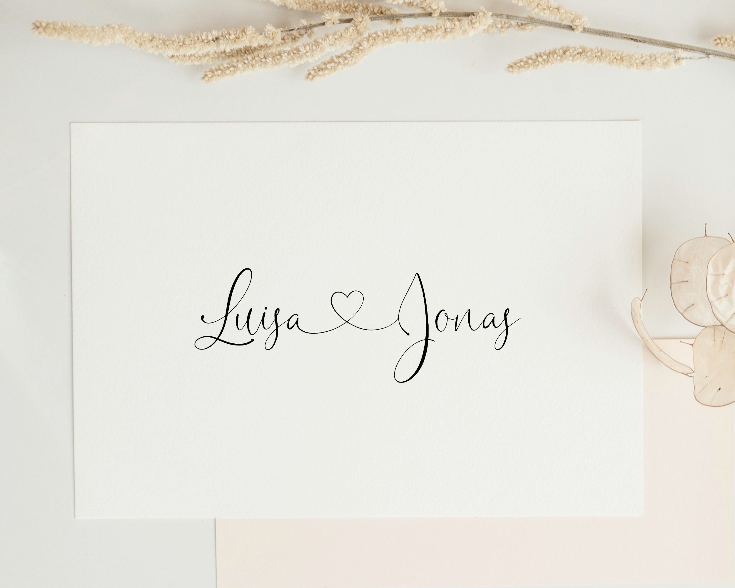 Stempel HOCHZEIT Name, Herz verbunden, Hochzeitseinladung, Hochzeitsstempel, Stempel Hochzeit, personalisiert, Hochzeit Stempel