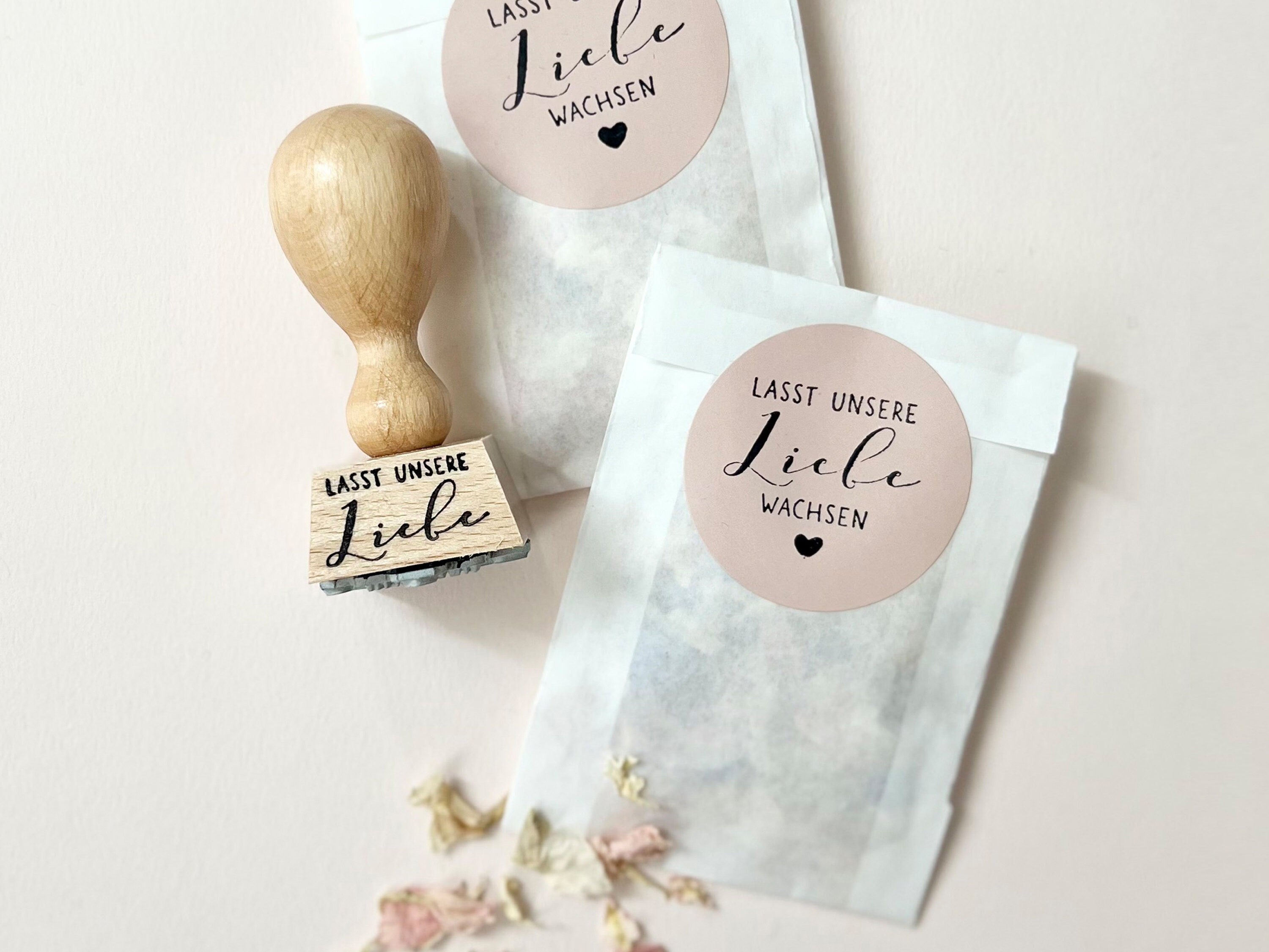 STEMPEL HOCHZEIT, Lasst unsere Liebe wachsen, mit Herz Motiv