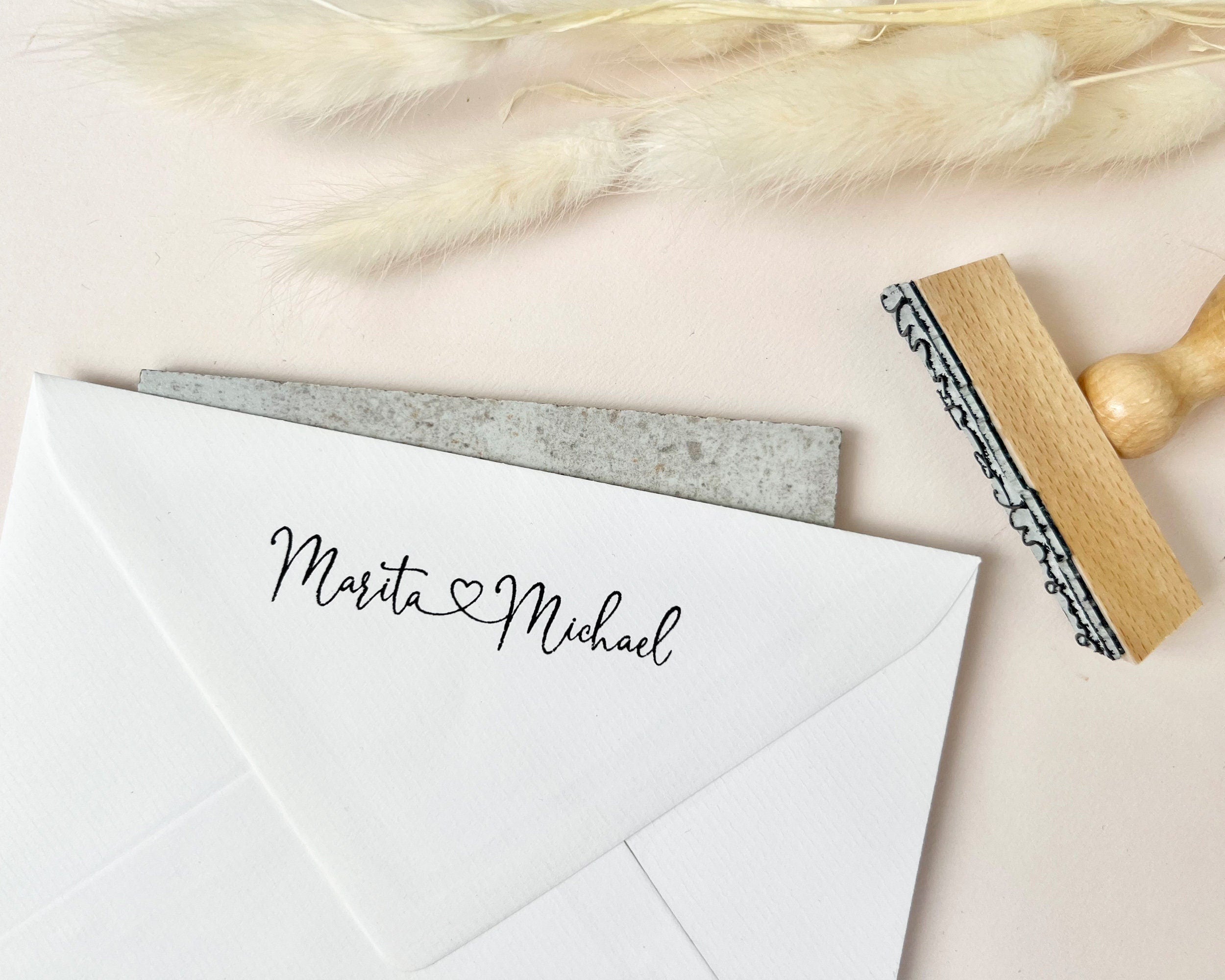 Stempel HOCHZEIT Name, Herz verbunden, Hochzeitseinladung, Hochzeitsstempel, Stempel Hochzeit, personalisiert, Hochzeit Stempel