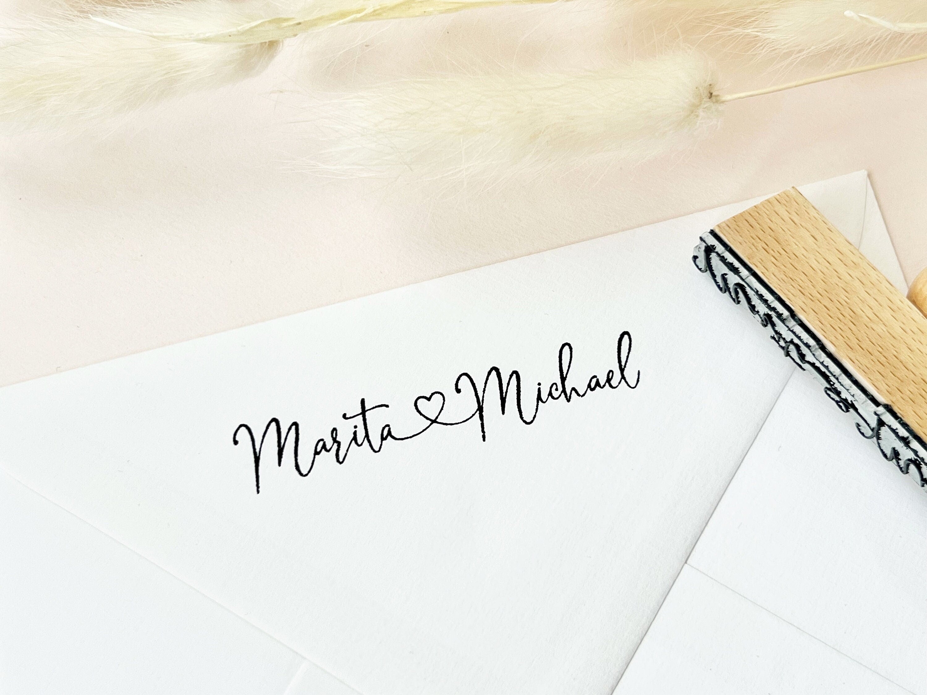 Stempel HOCHZEIT Name, Herz verbunden, Hochzeitseinladung, Hochzeitsstempel, Stempel Hochzeit, personalisiert, Hochzeit Stempel