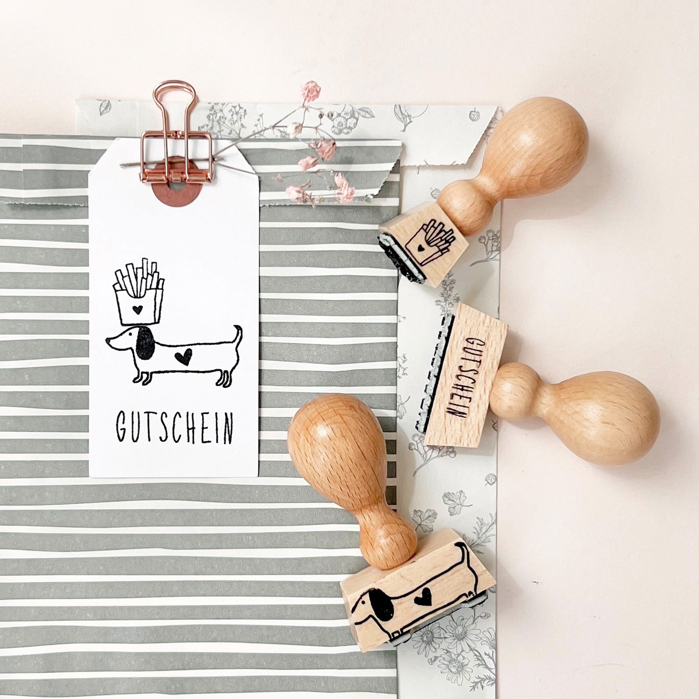 Stempel Pommes | Stempel French Fries | Stempel für Gutschein