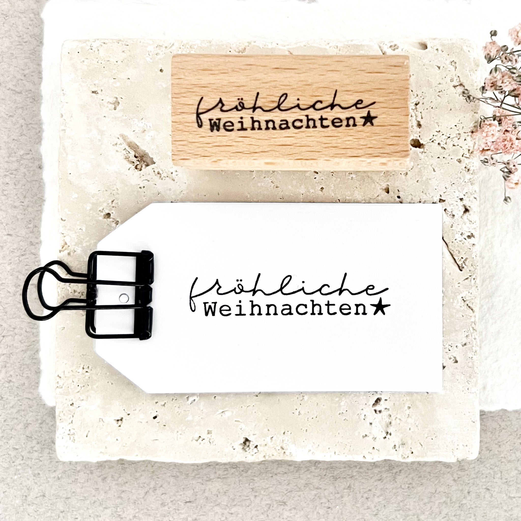 Stempel Weihnachten | fröhliche Weihnachten mit Stern | Weihnachtsgruß