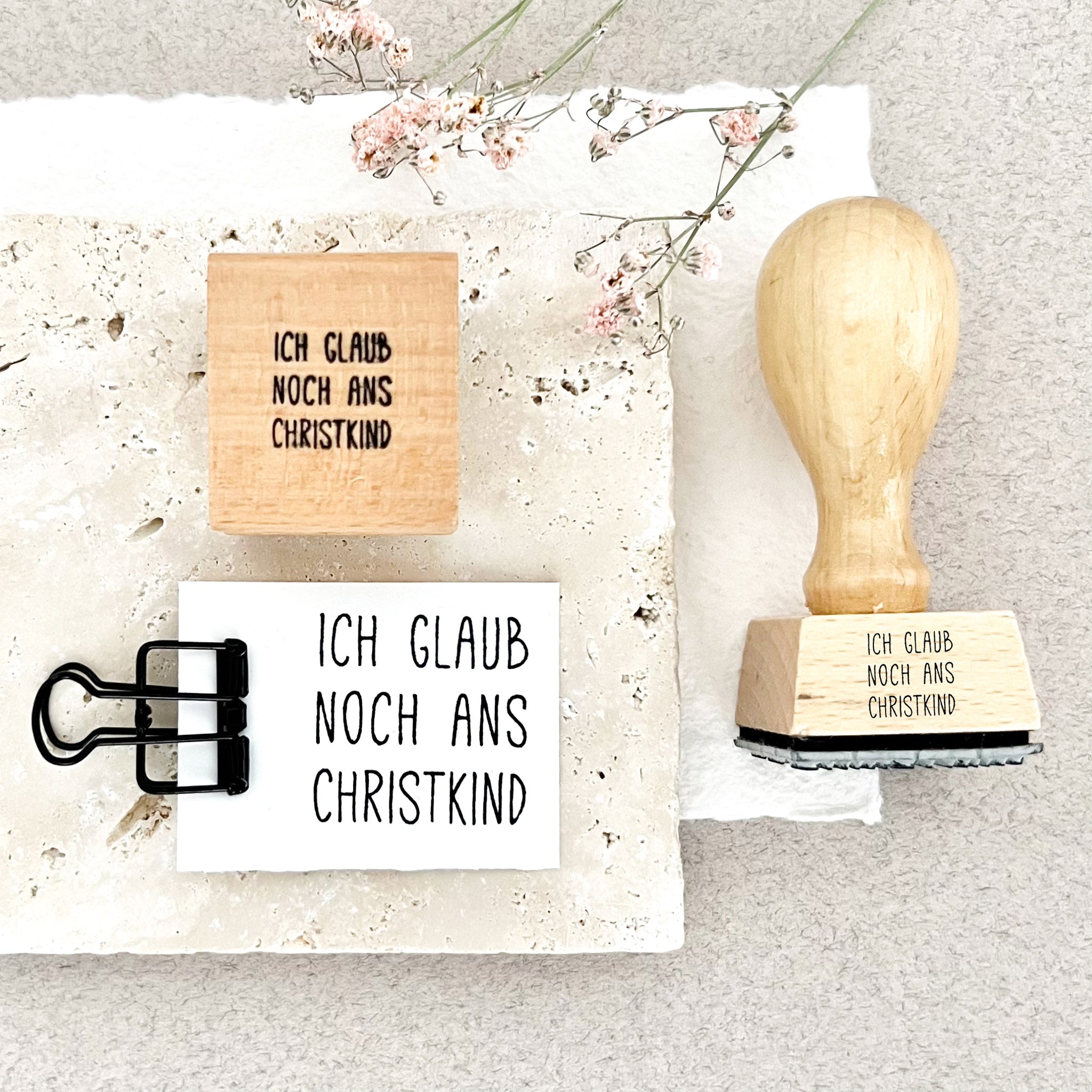 Stempel Weihnachten | Textstempel "Ich glaub noch ans Christkind" | Weihnachtsstempel | Adventskalender