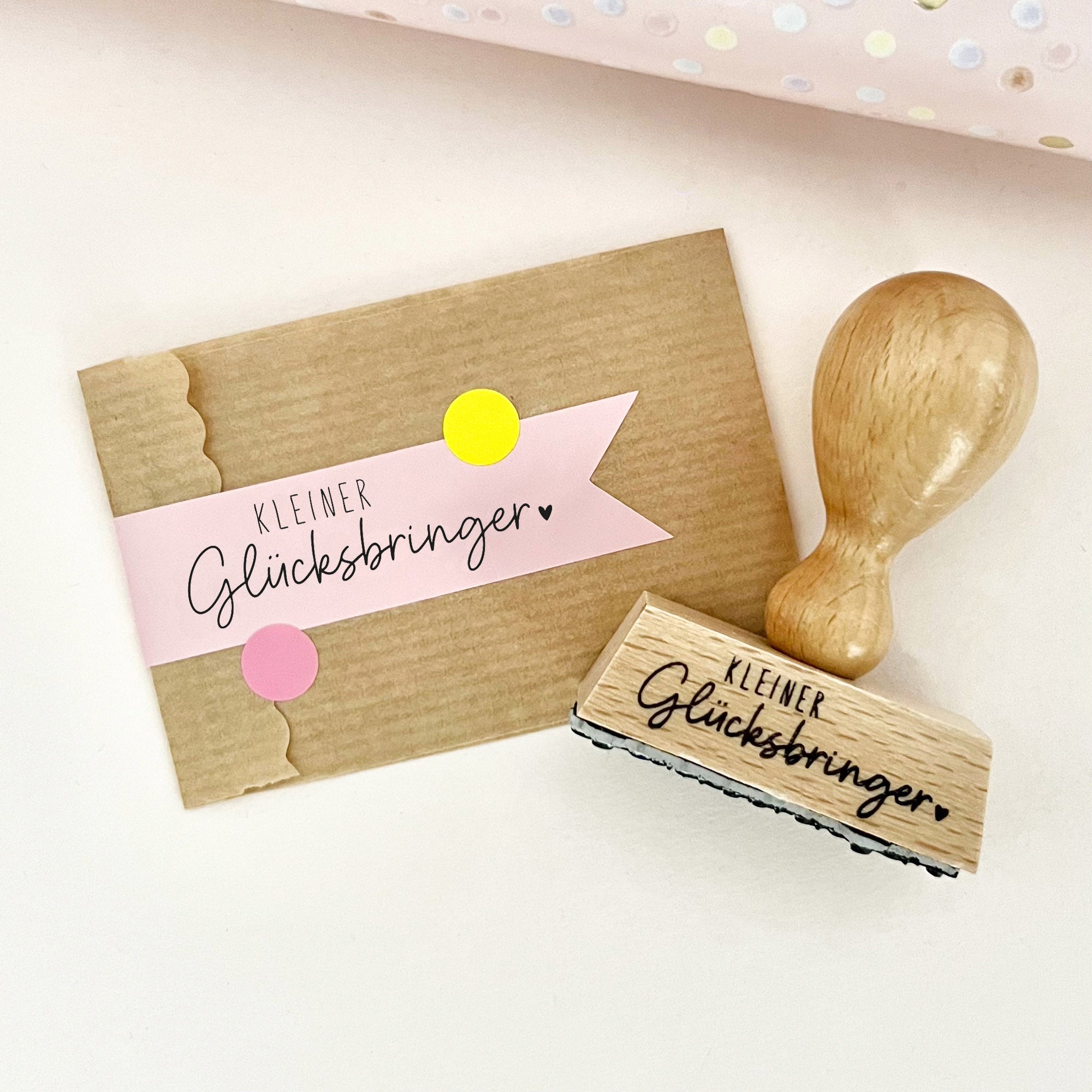 Stempel Kleiner Glücksbringer | Stempel Mitbringsel | Holzstempel Ostern