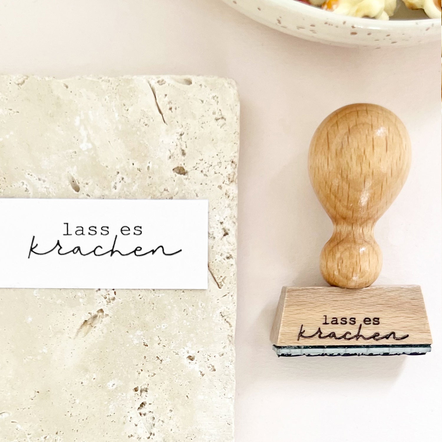 Stempel "lass es krachen" | Holzstempel Geburtstag Konfetti