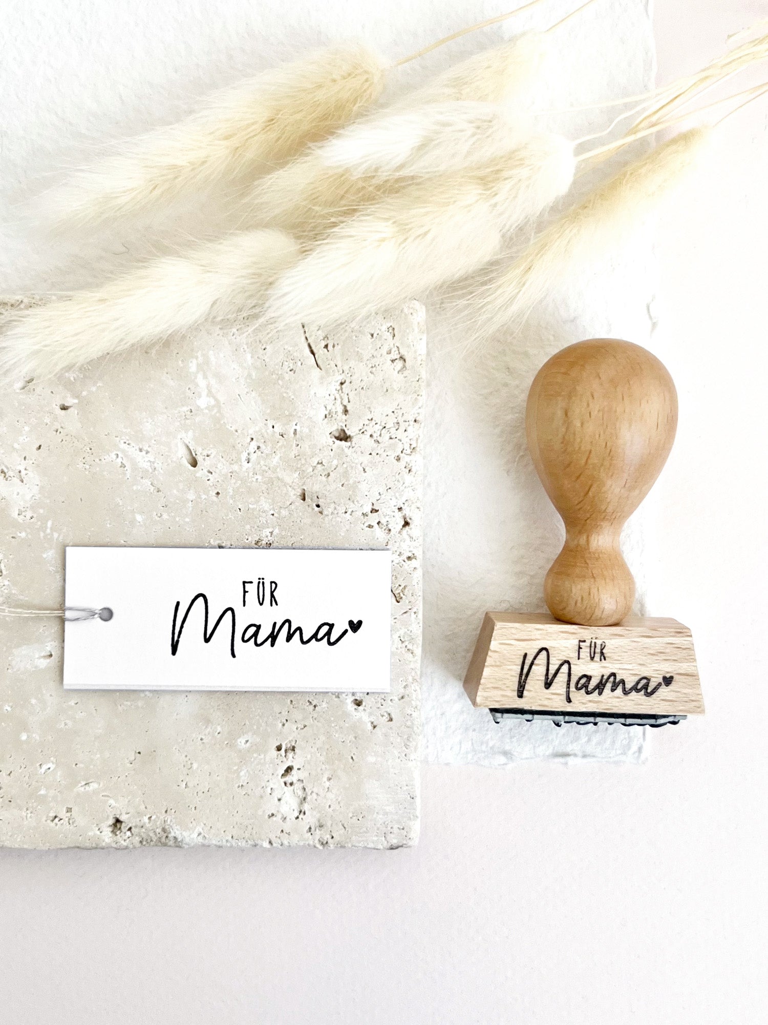 Stempel "Für Mama" mit Herz, Holzstempel Muttertag, Muttertagsgeschenk
