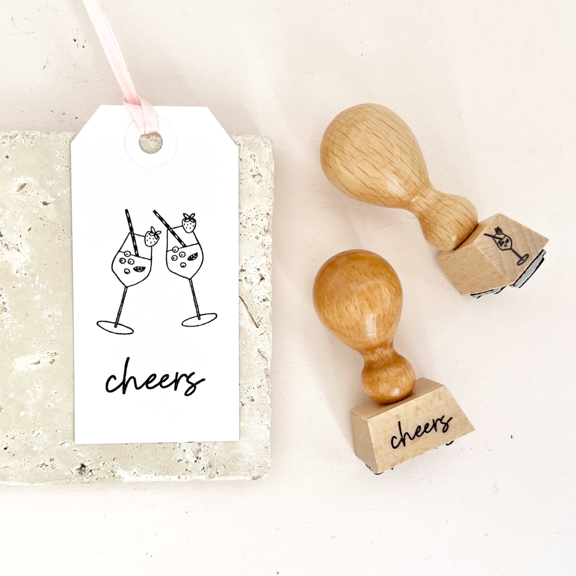 Stempel Glas Berry Drink mit Strohhalm | Holzstempel Spritz-Glas | Geburtstag