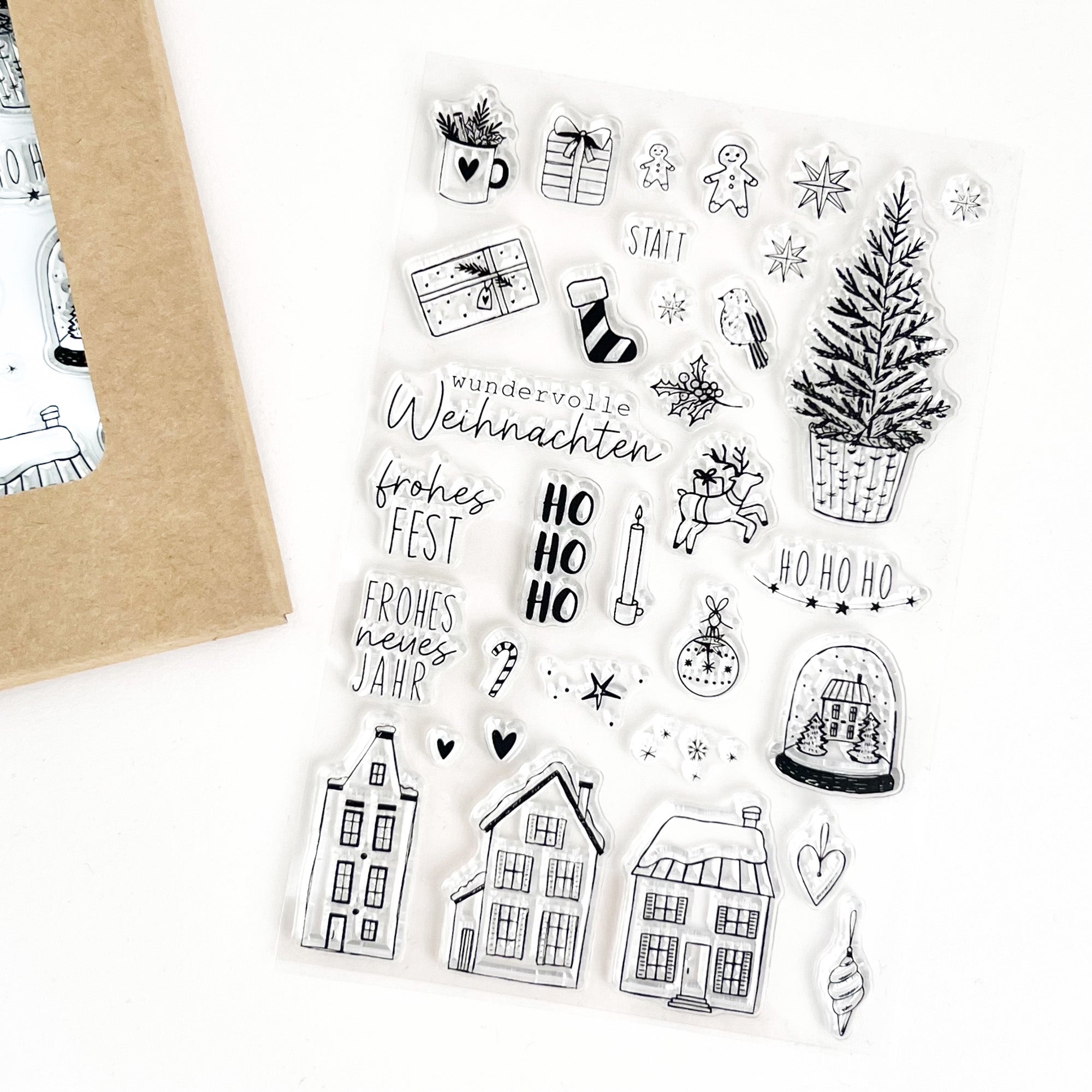 Stempelset - Weihnachten Wünsche & Motive - Vintage Christmas