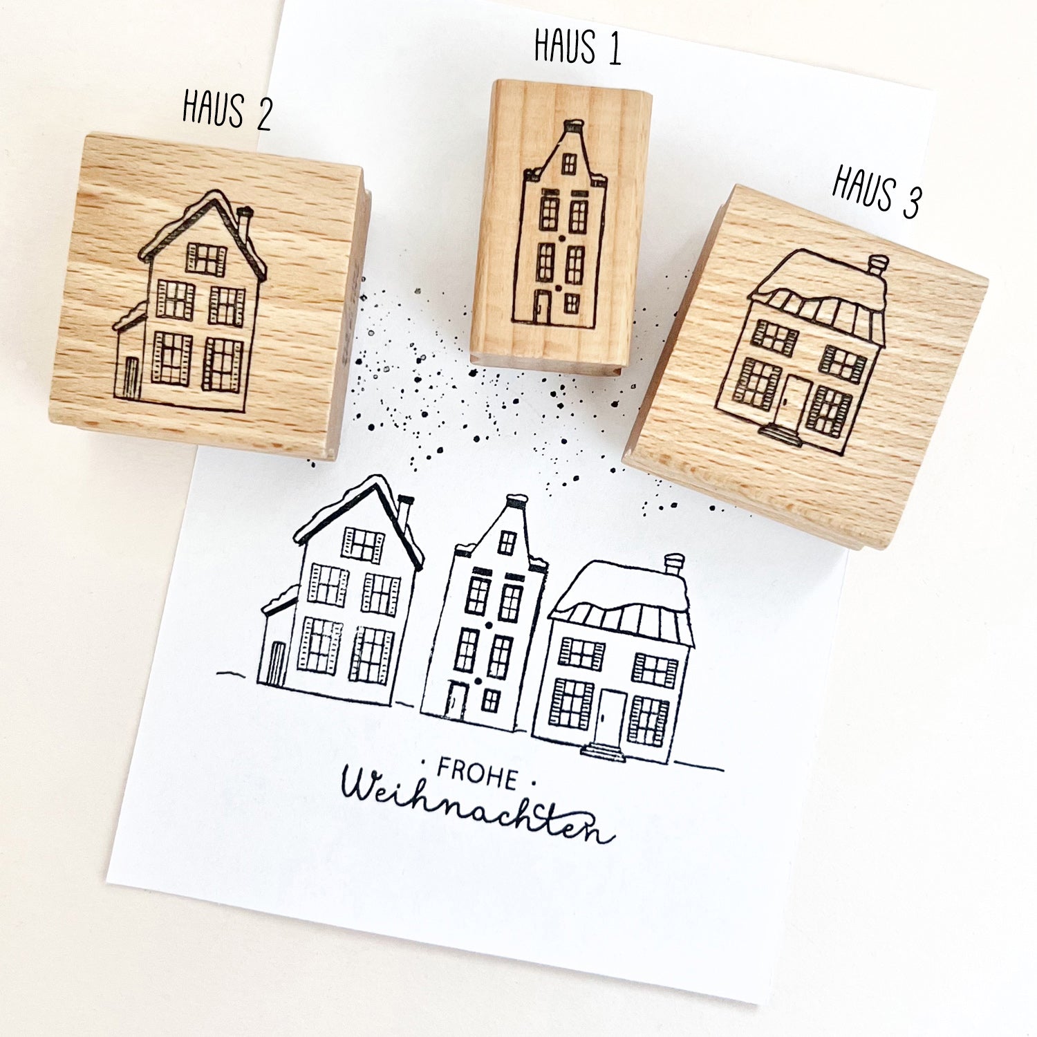 Stempel Weihnachtshaus | Weihnachtsstempel Häuser | Motivstempel Winterdorf Haus