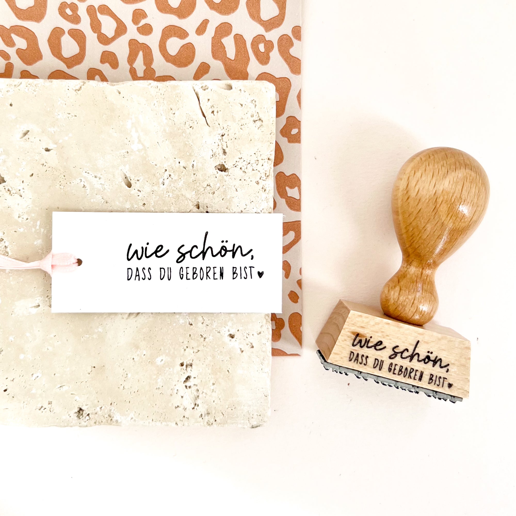 Stempel "wie schön, dass du geboren bist" | Holzstempel zur Geburt
