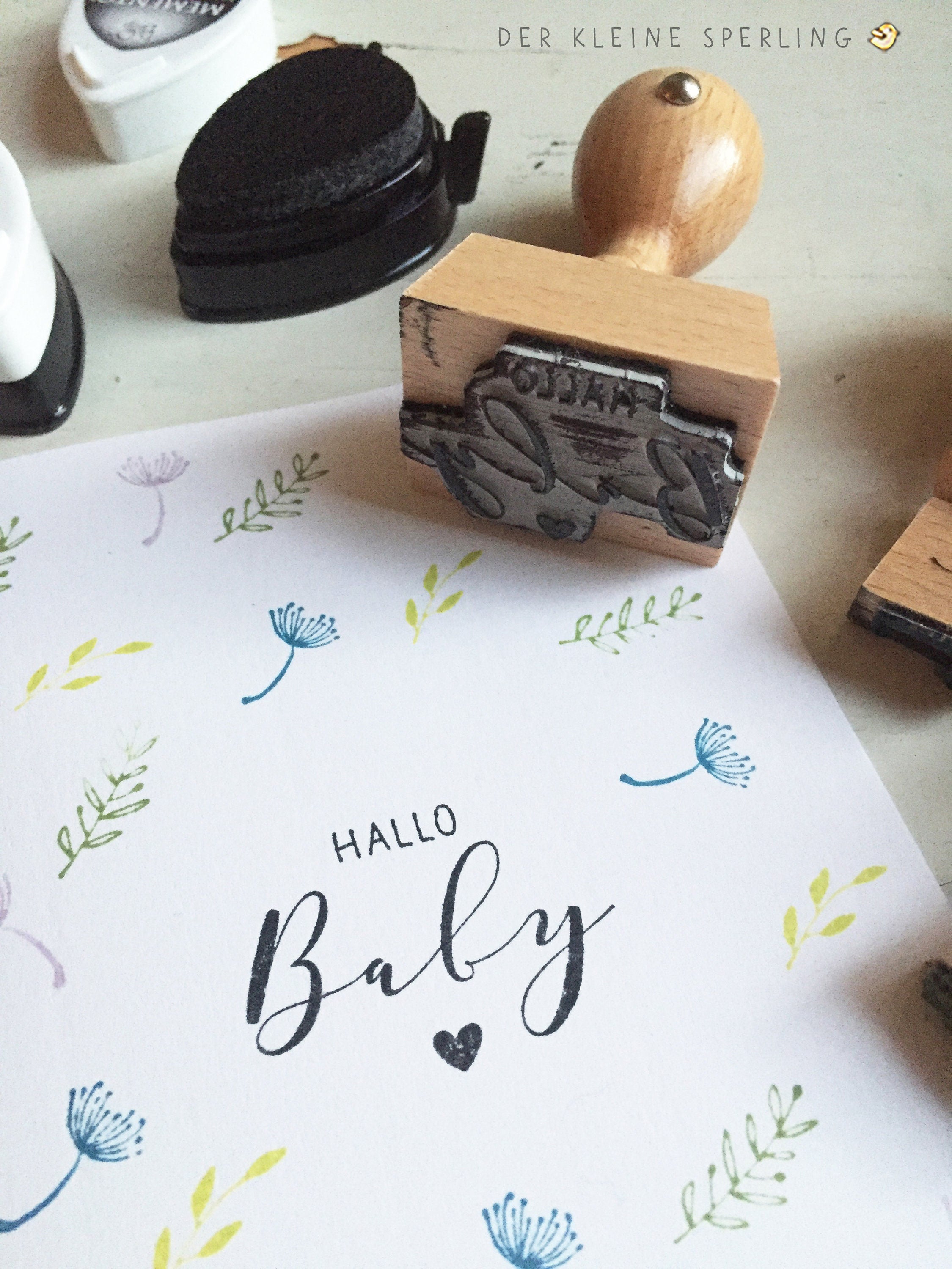 Stempel Geburt HALLO Baby / Geburtskarte / Geburt Baby / Glückwunschkarte