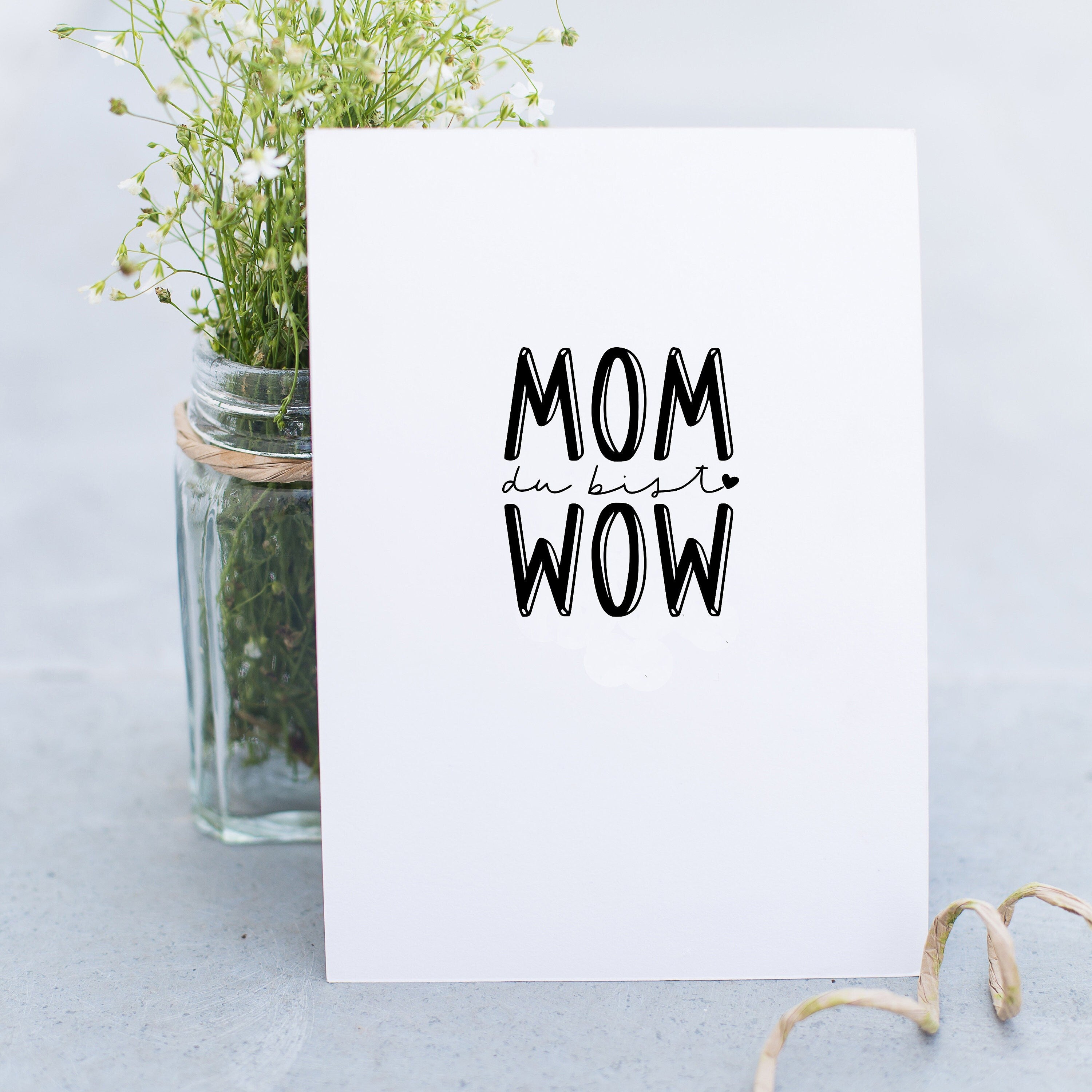Stempel Muttertag, MOM du bist WOW, Karte Muttertag, Muttertag Geschenk